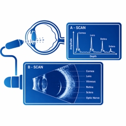 A and B scan of the eye